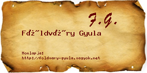 Földváry Gyula névjegykártya