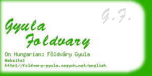 gyula foldvary business card