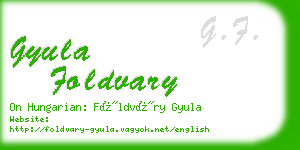 gyula foldvary business card